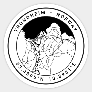 Trondheim Map Sticker